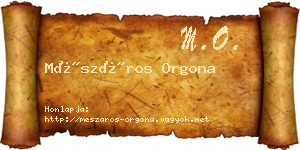 Mészáros Orgona névjegykártya